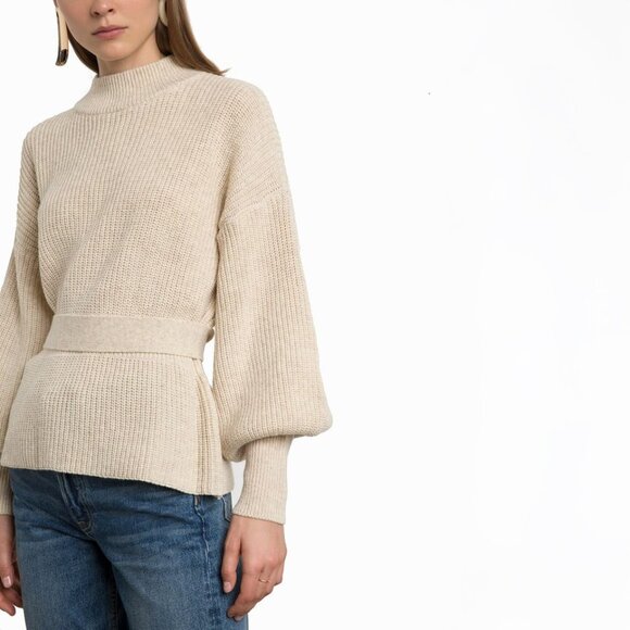 Pixie Market Belted Balloon Sleeve Sweater - sz Medium - Picture 4 of 12